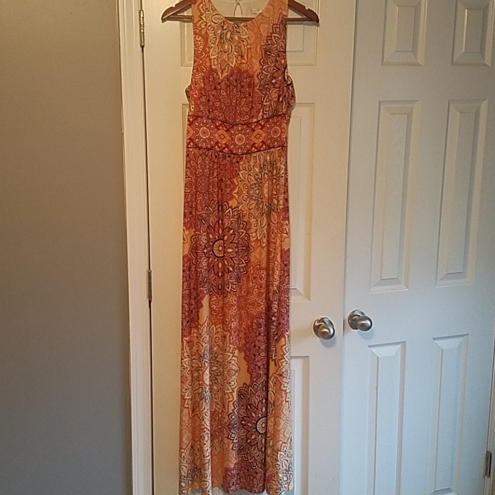 Mandala patterned floor length dress